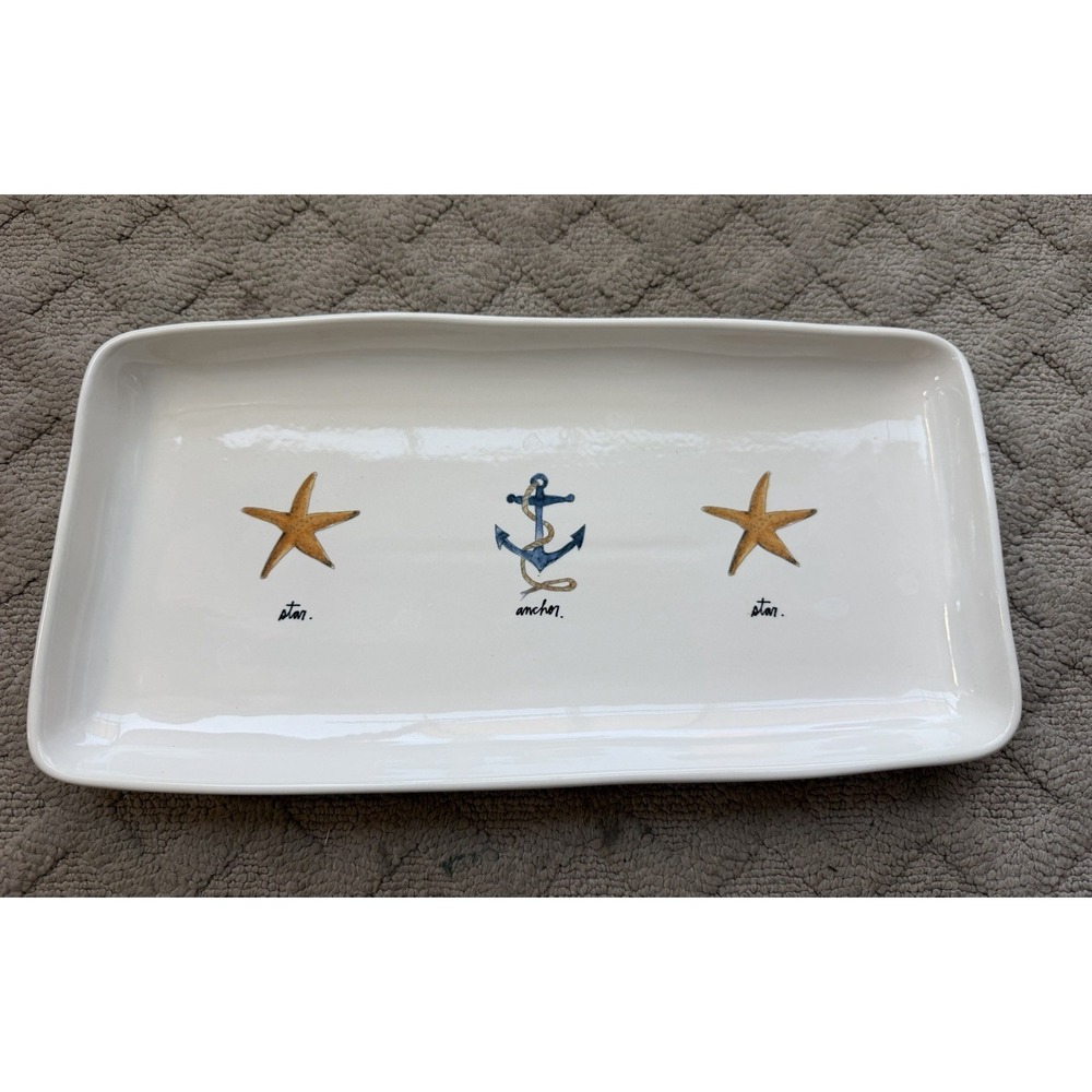 Rae Dunn Rectangle Serving Dish Platter Beach/ Nautical